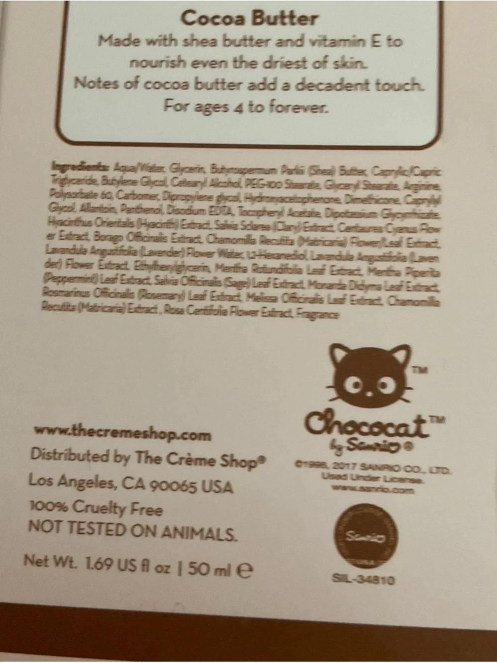 Chococat Handy Dandy Cocoa Butter Hand Cream - Pink Limited Edition